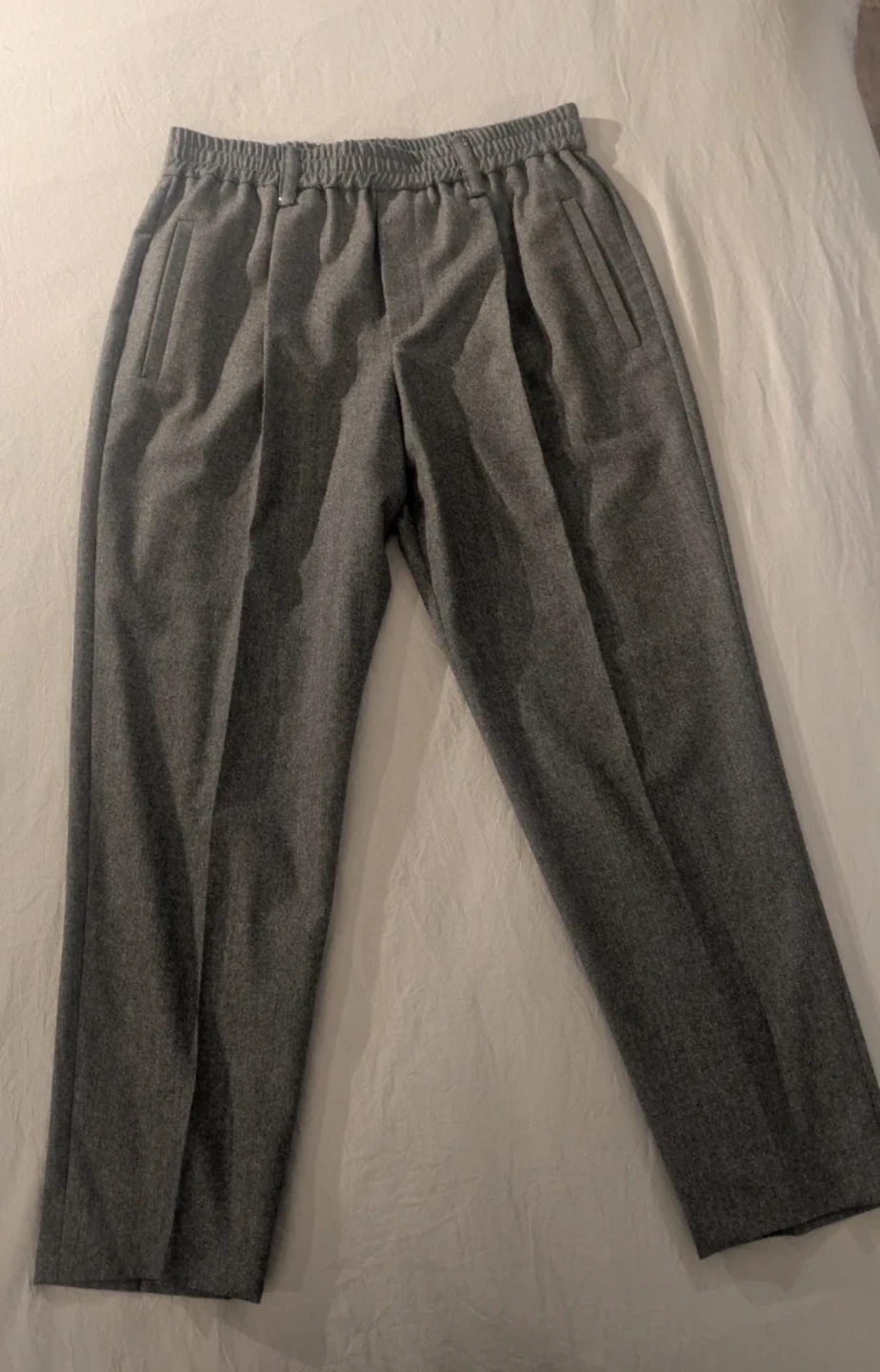 Brunello Cucinelli Dark Grey 100% Virgin Wool Pants with Monili