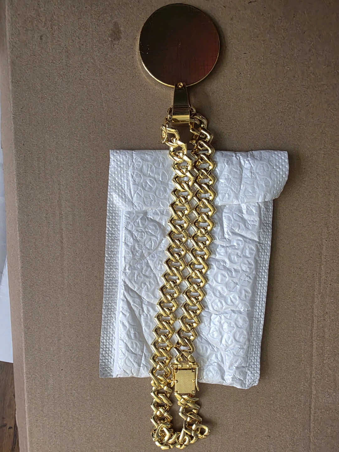 Gold Chain Necklace with Medallion Pendant - photo 2