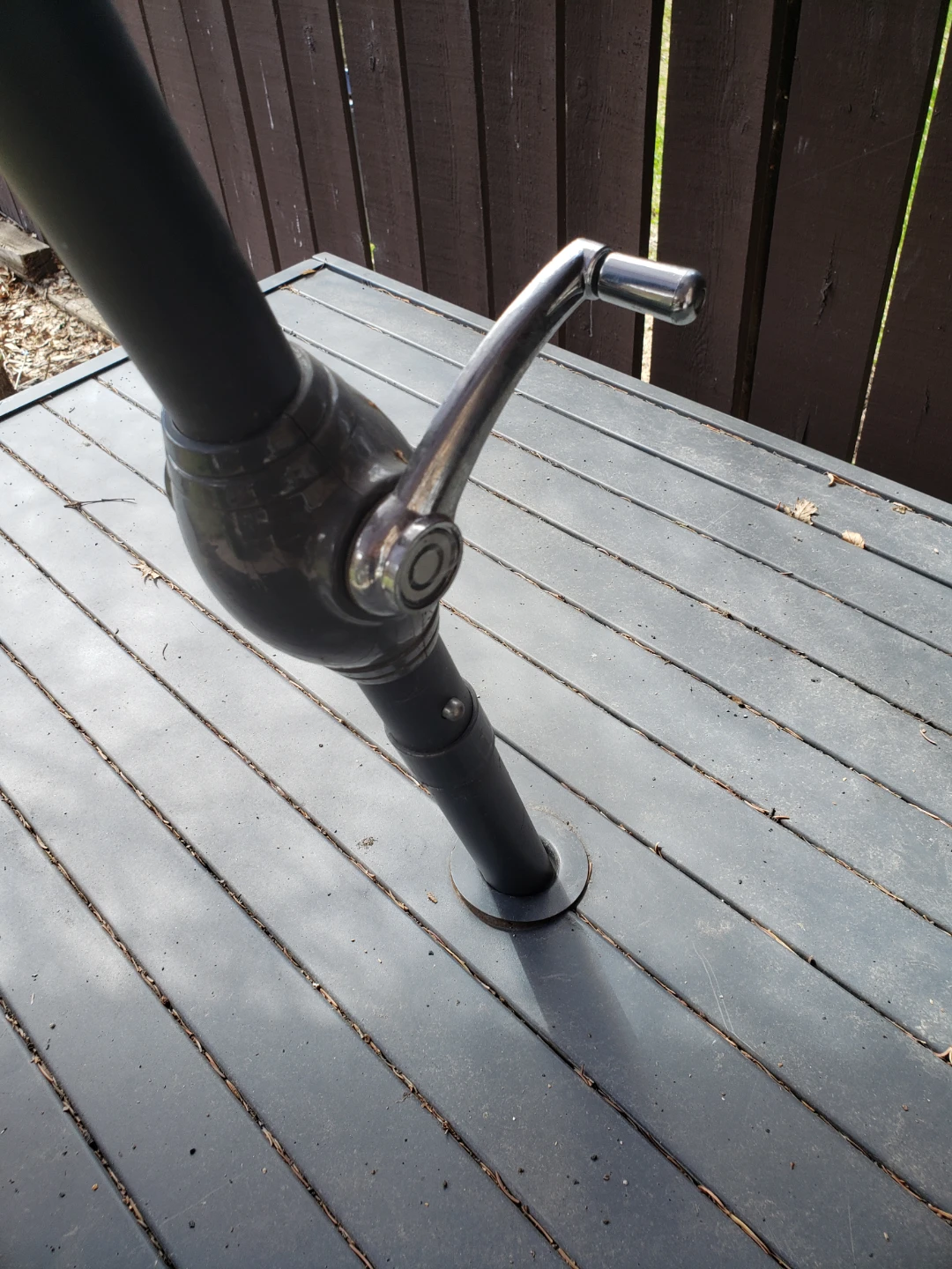 Grey Patio Table with Umbrella and Chairs - photo 3