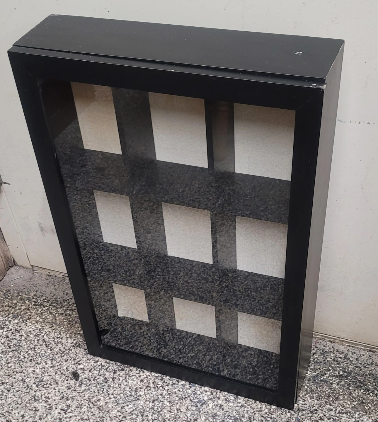 Black Shadow Box Display Case with Glass Door