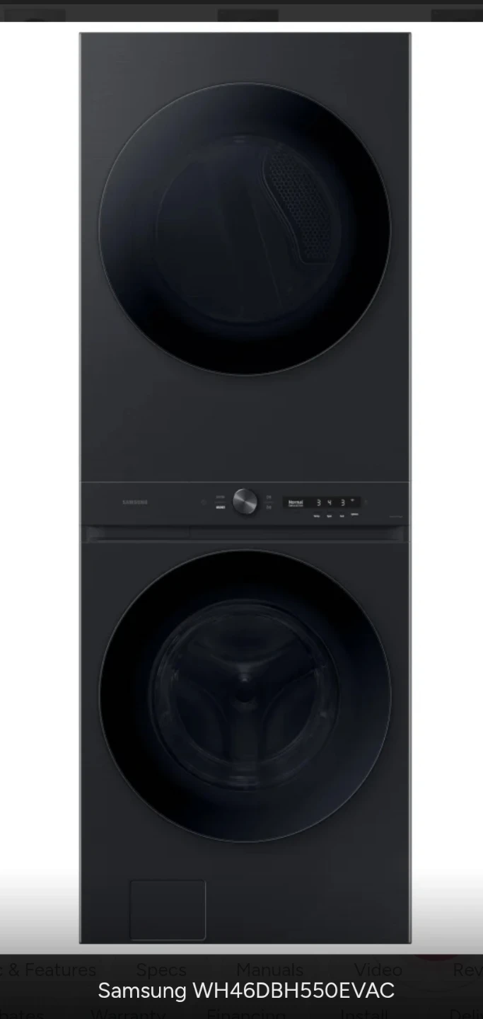 Samsung WH46DBH550EVAC Washer Dryer Combo - Black