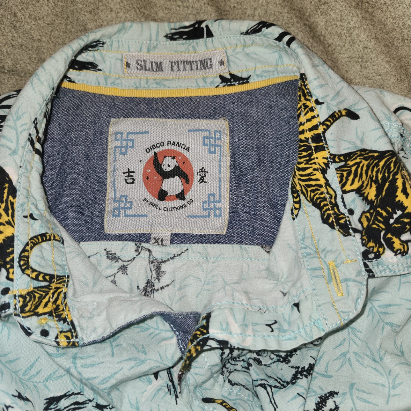 Disco Panda Slim Fitting Tiger Print Short Sleeve Shirt XL - photo 2