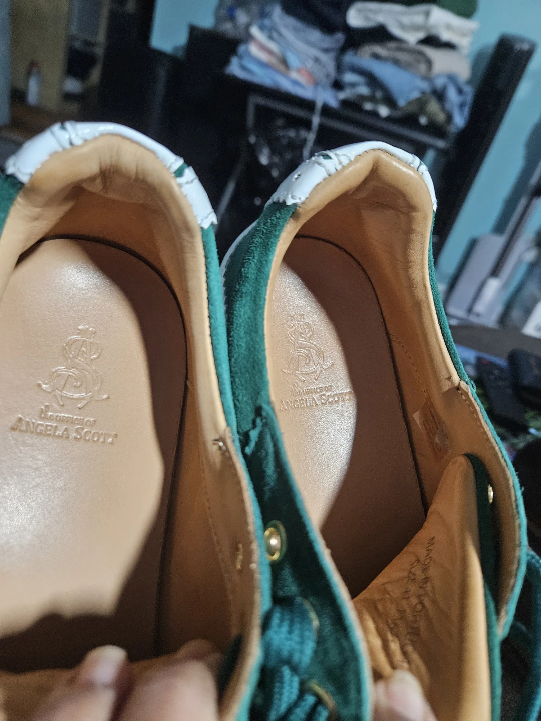 Angela Scott Emerald Green Suede Sneakers - photo 3