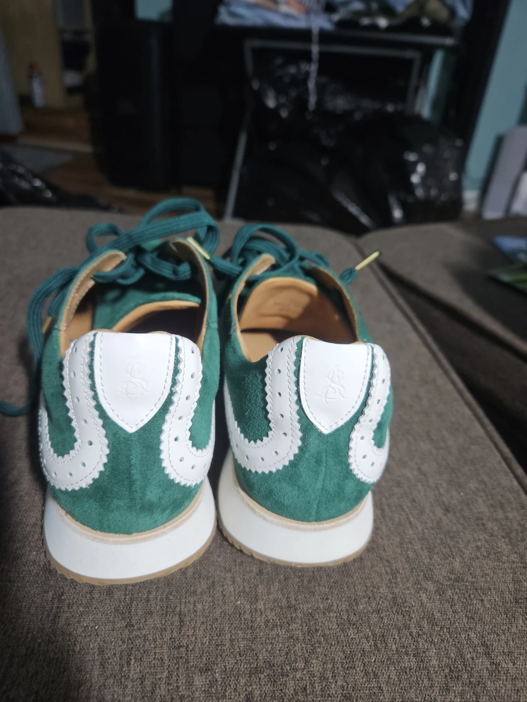 Angela Scott Emerald Green Suede Sneakers - photo 5