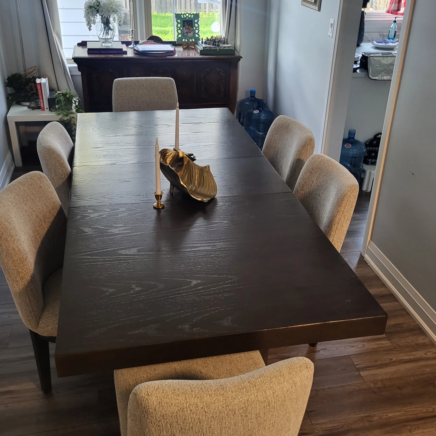 Dark Wood Dining Table with Chairs - photo 3