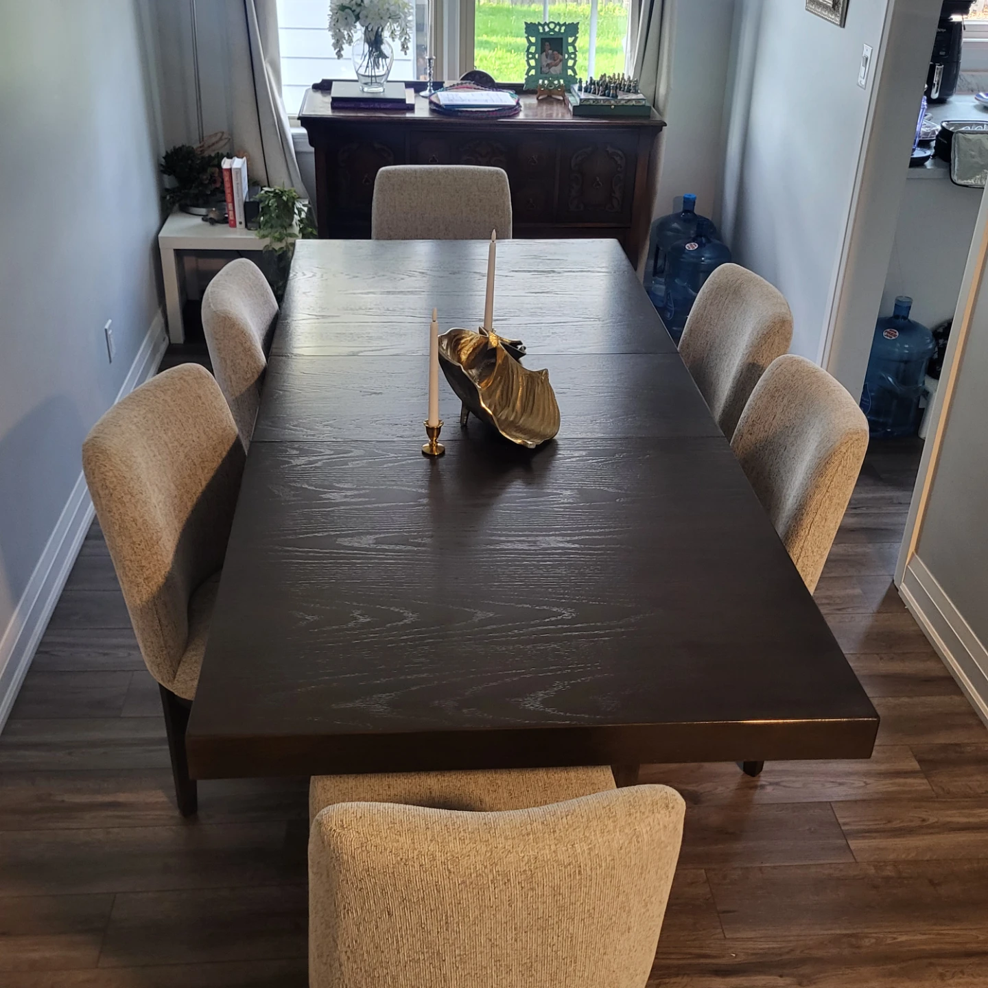Dark Wood Dining Table with Chairs - photo 4