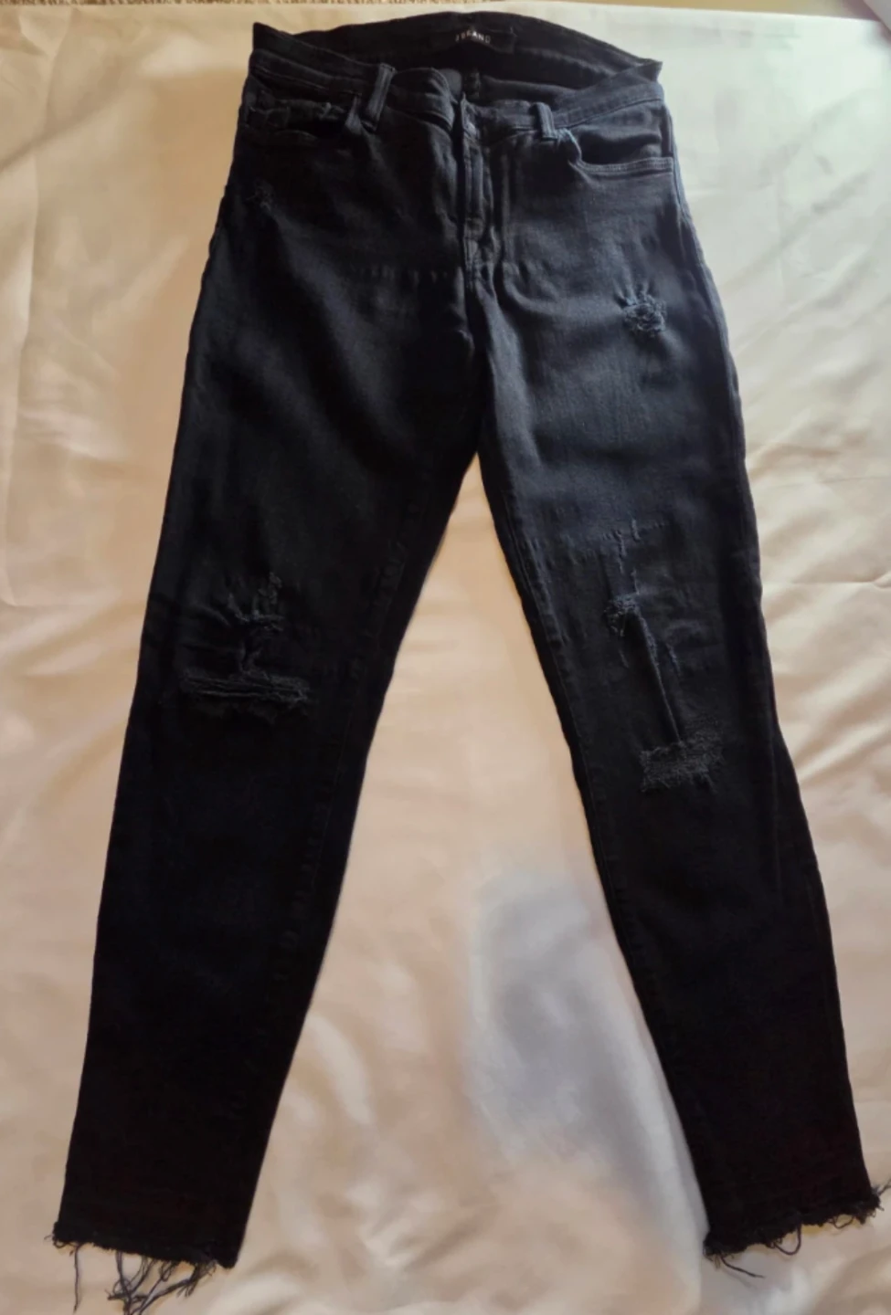 J Brand Black Distressed Skinny Jeans Size 27