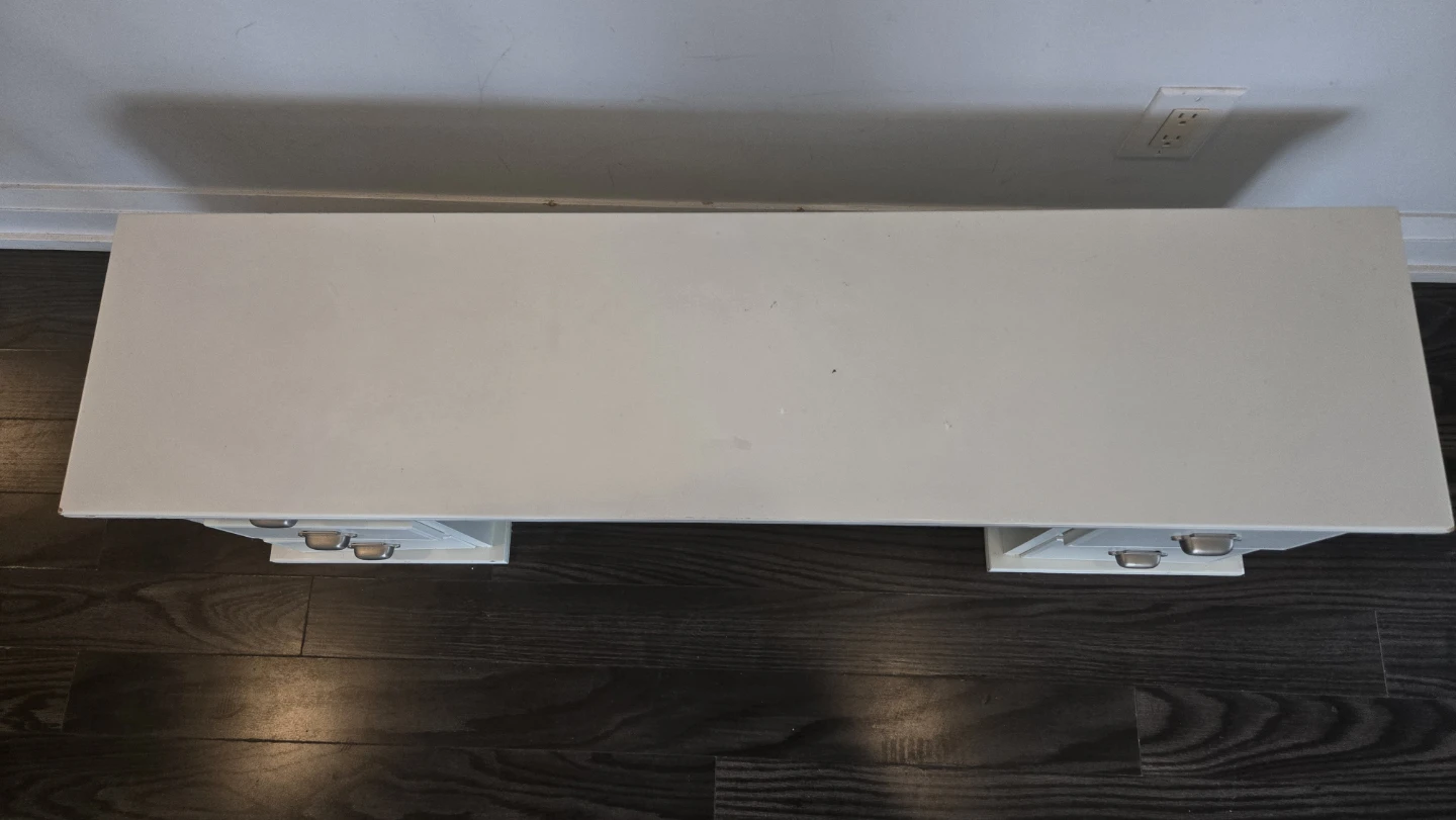 White Desk with Drawers and Shelf - photo 3