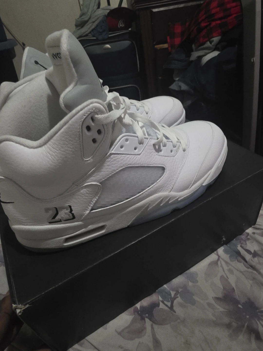 Nike Air Jordan 5 Retro White Sneakers - photo 4