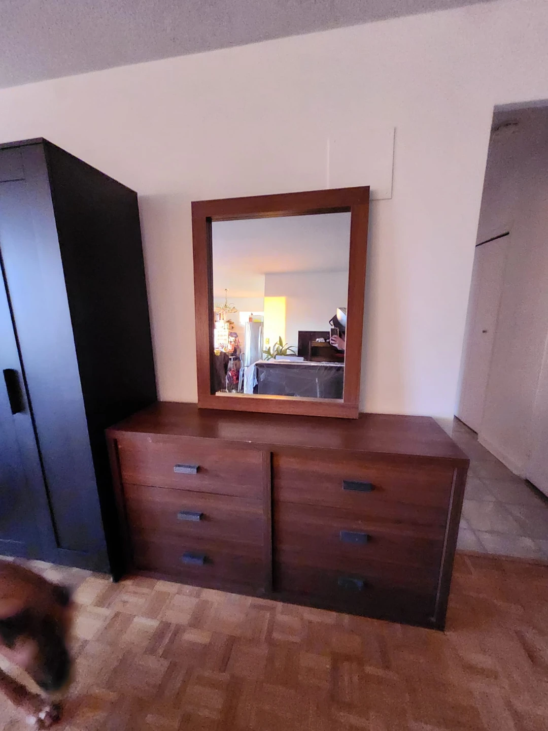 Wooden Dresser with Mirror