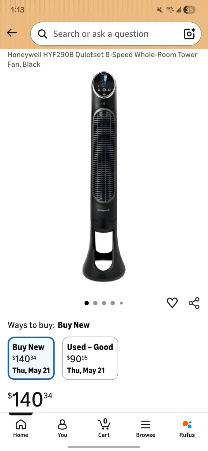 Honeywell Quietset 8-Speed Tower Fan