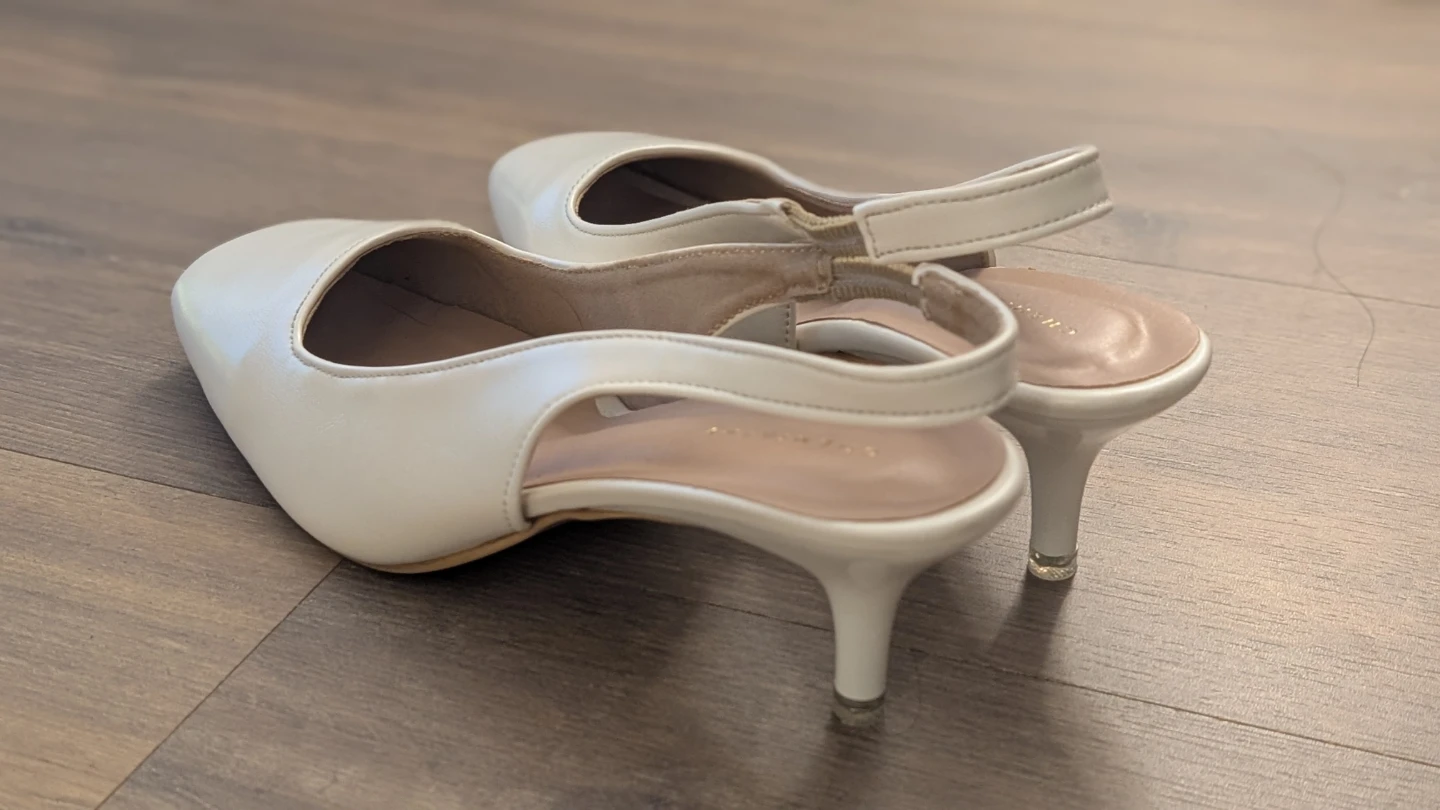 White Slingback Heels - unworn - photo 3