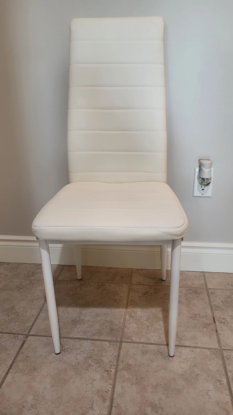 White Faux Leather Dining Chair