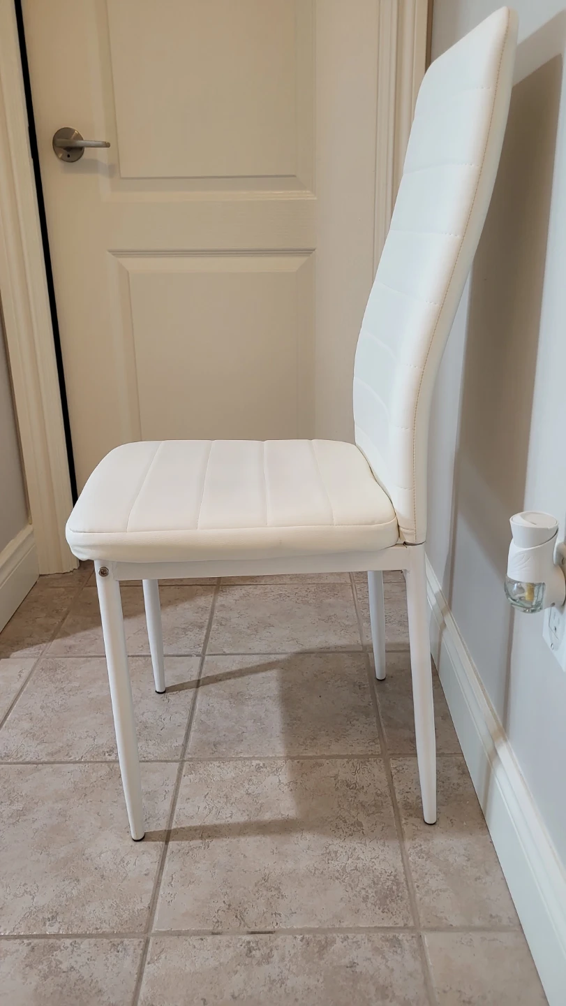 White Faux Leather Dining Chair - photo 2