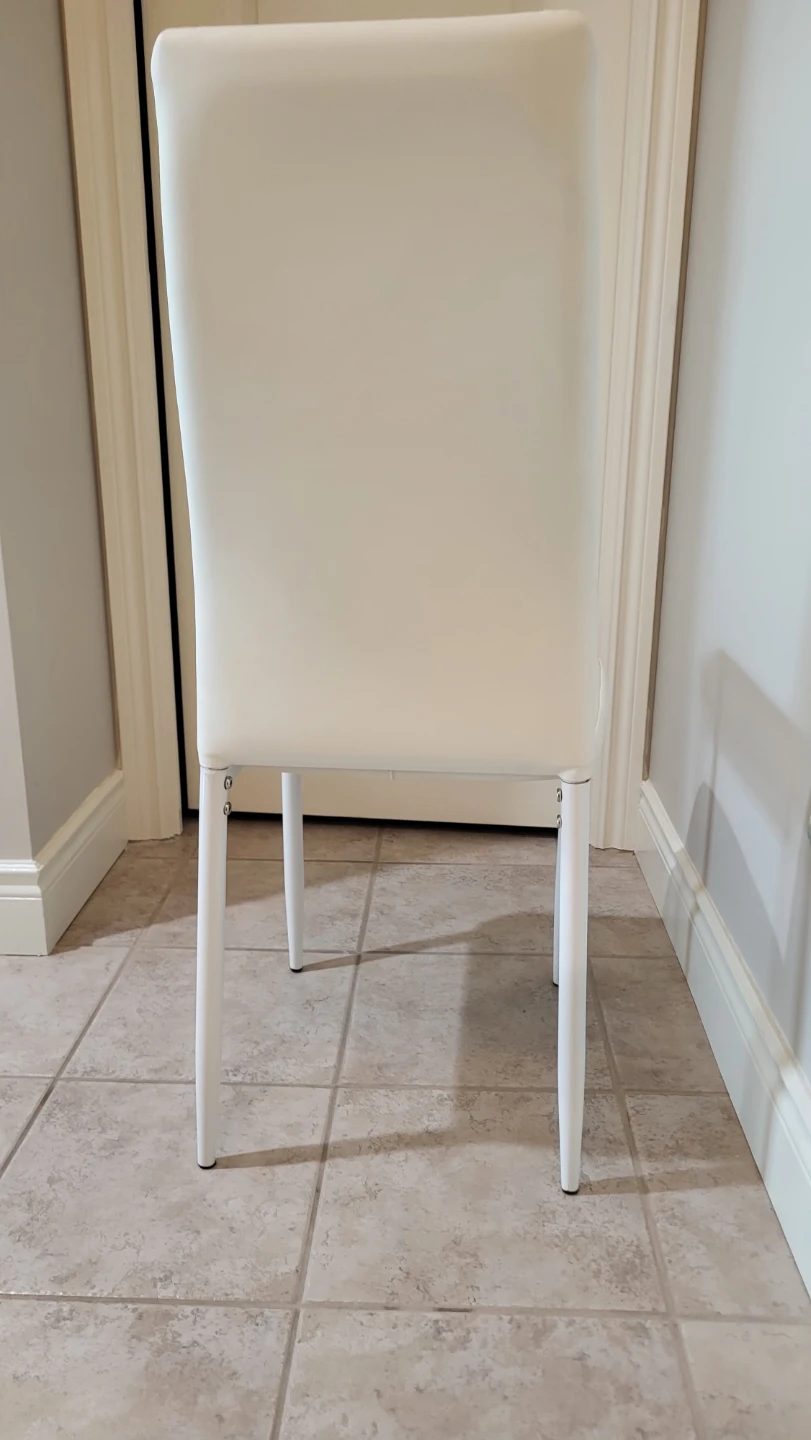 White Faux Leather Dining Chair - photo 3