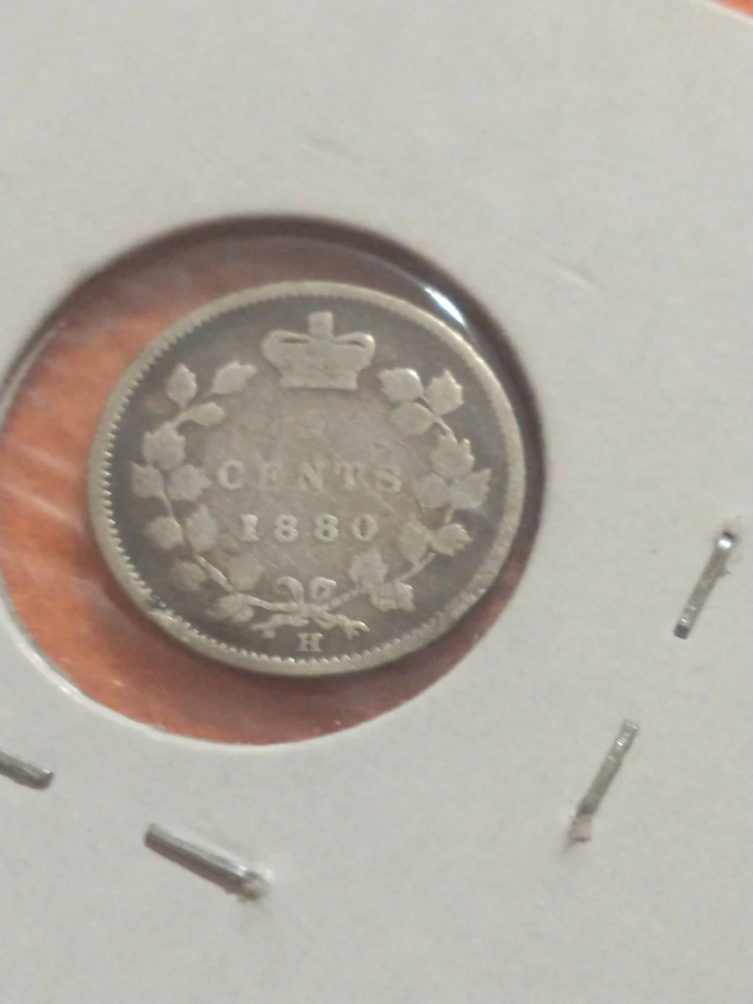 Attractive F 1880H Canada .925 silver Victoria 5 cents, KM #2 - photo 2