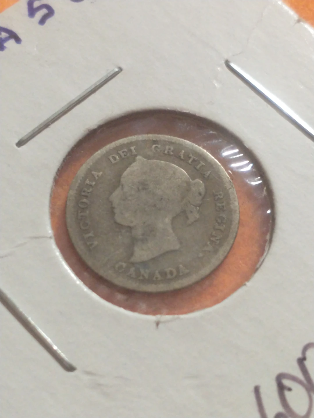 Attractive F 1880H Canada .925 silver Victoria 5 cents, KM #2 - photo 3