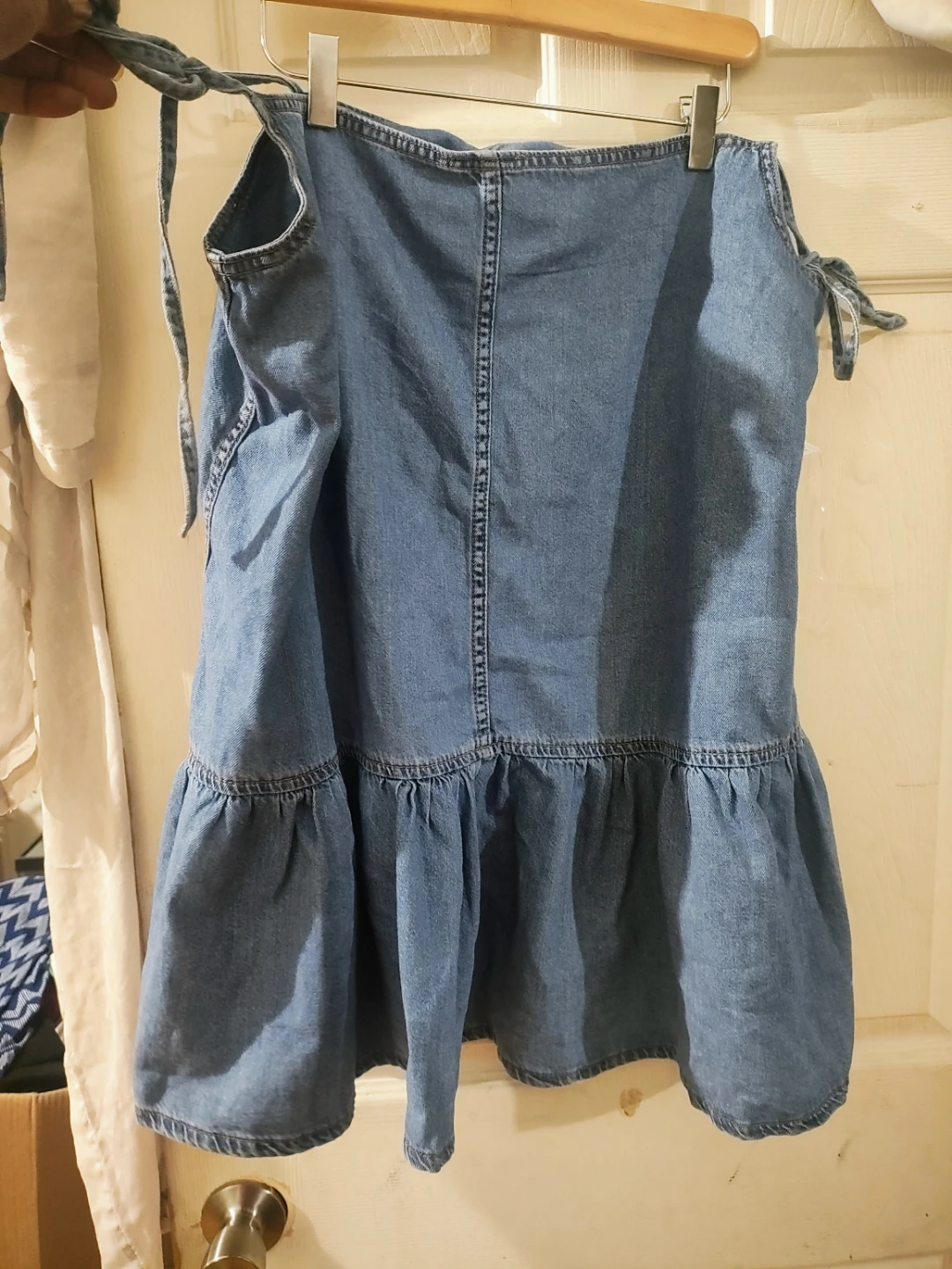 Womens Blue Denim Pinafore blouse size 16 new