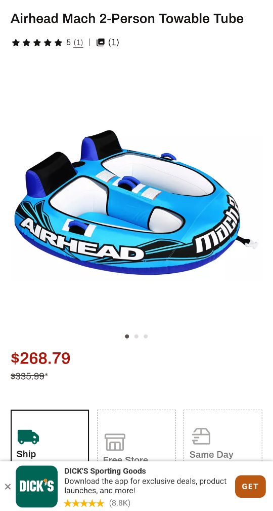 AIRHEAD Mach 2 - Person Towable Tube - photo 2