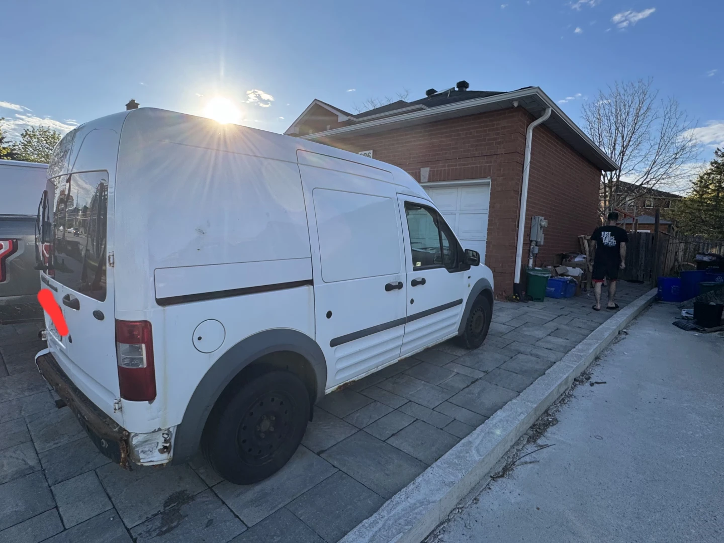 White Ford Transit Connect Van Engine Misfire