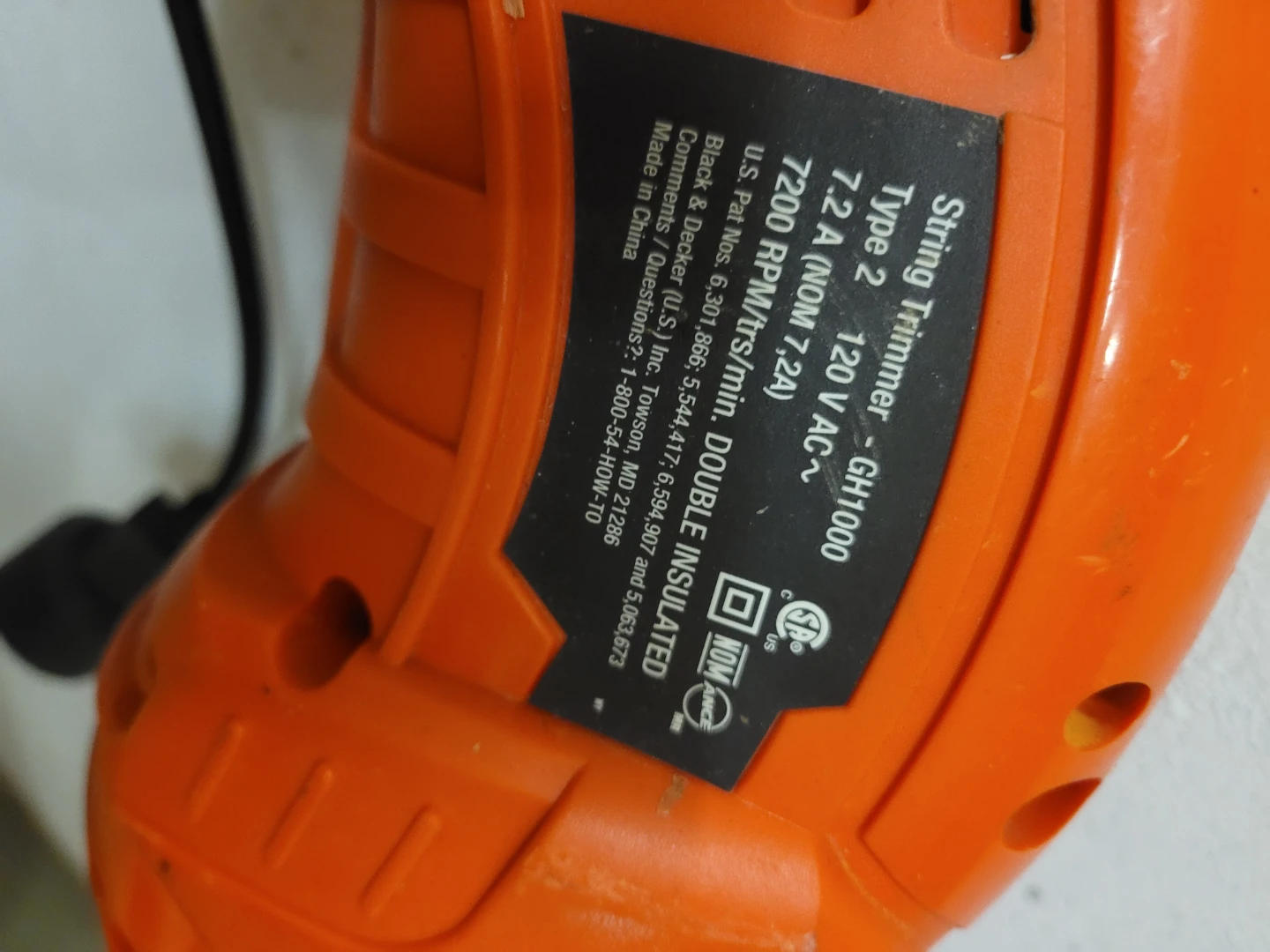 Black & Decker GH1000 String Trimmer - photo 3