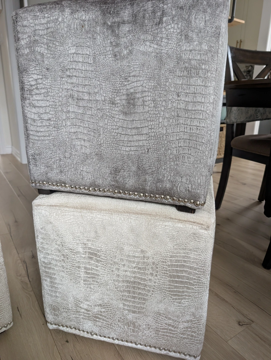 Set of 2 Cube Ottomans - only Ivory left - photo 4