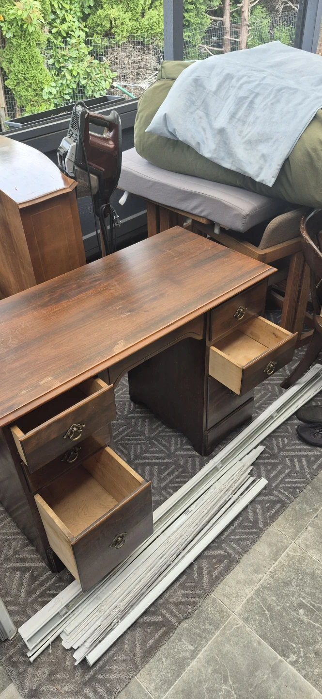Antique Wooden Desk with Drawers - photo 2