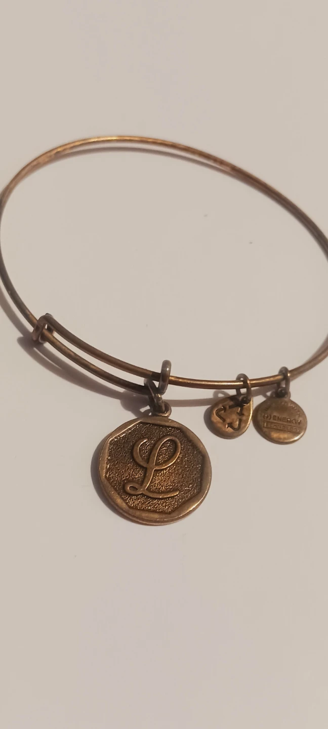 Alex and Ani Initial 'L' Charm Bangle Bracelet - photo 2
