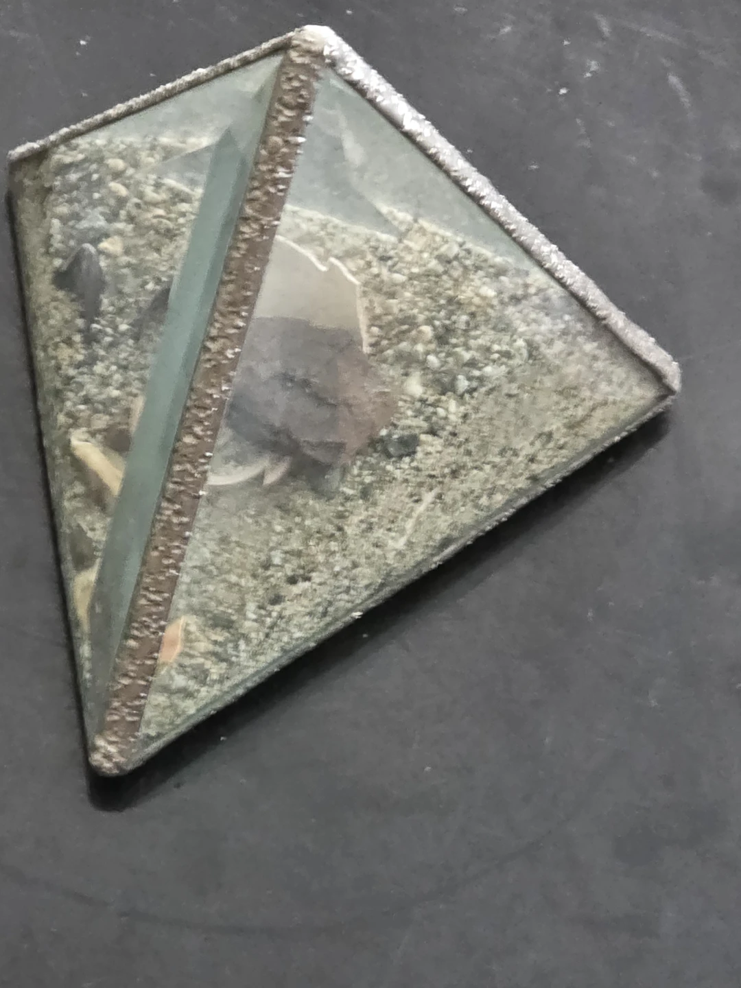 Glass Pyramid Terrarium with Shells and Sand - photo 2