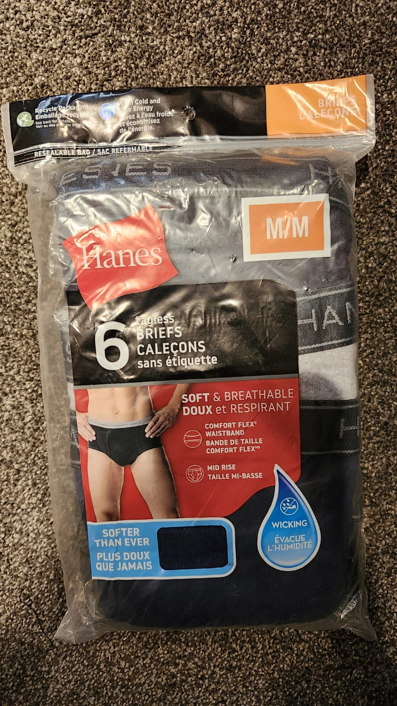 Hanes Men's Tagless Briefs - 6 Pack - Size M