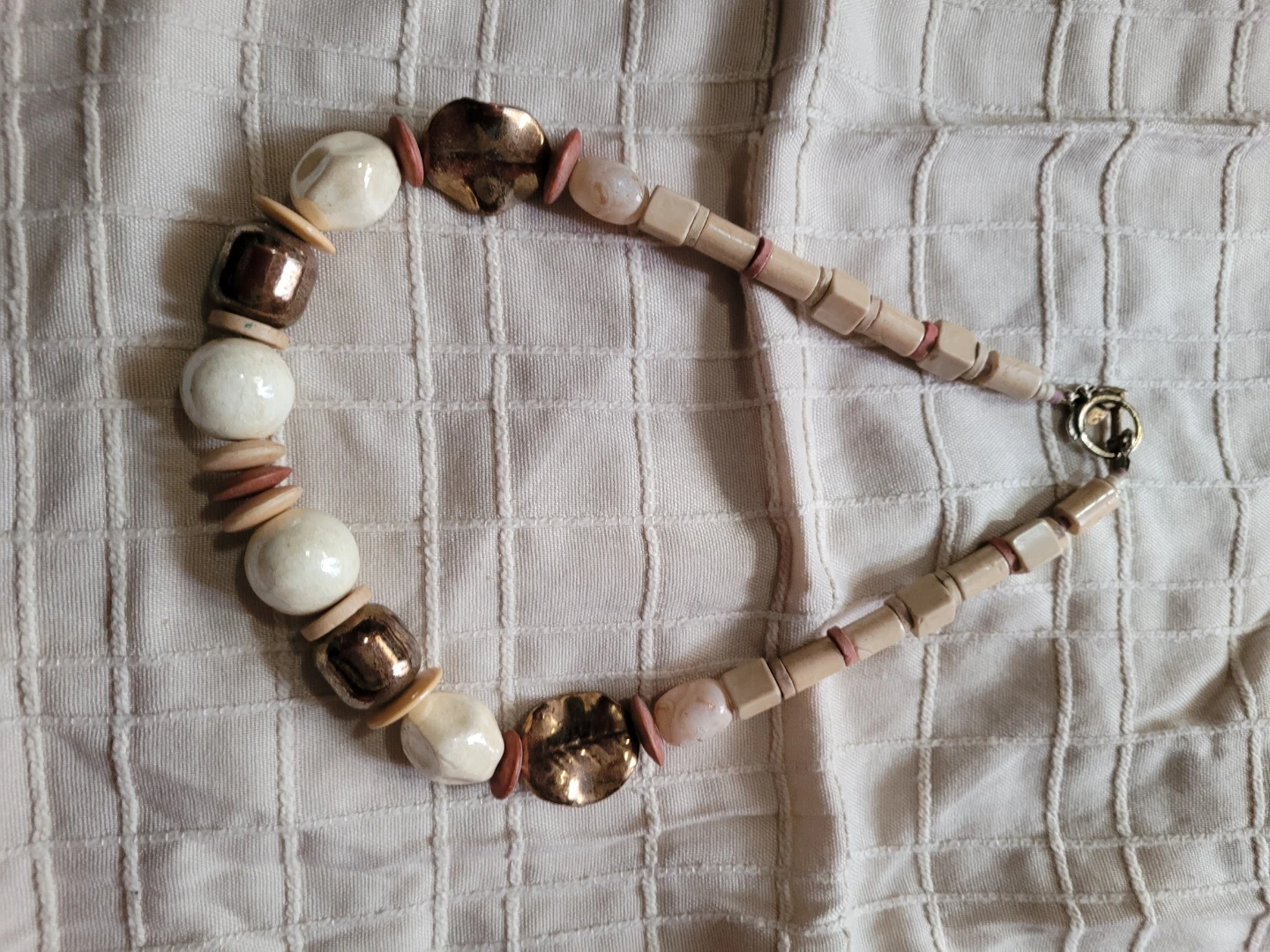 Beaded Necklace with Mixed Materials