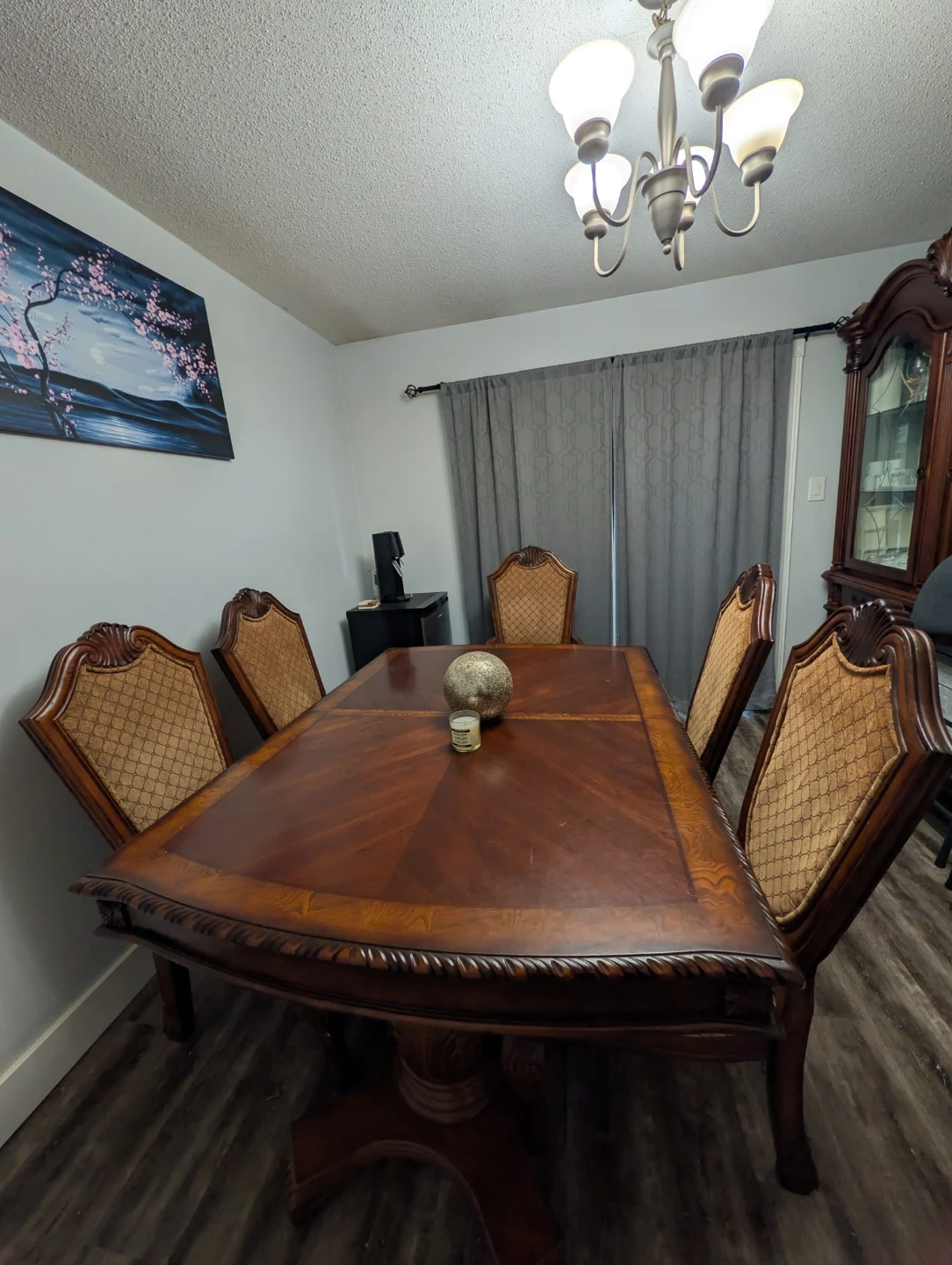 Solid Wood Dining Table with 5 Chairs