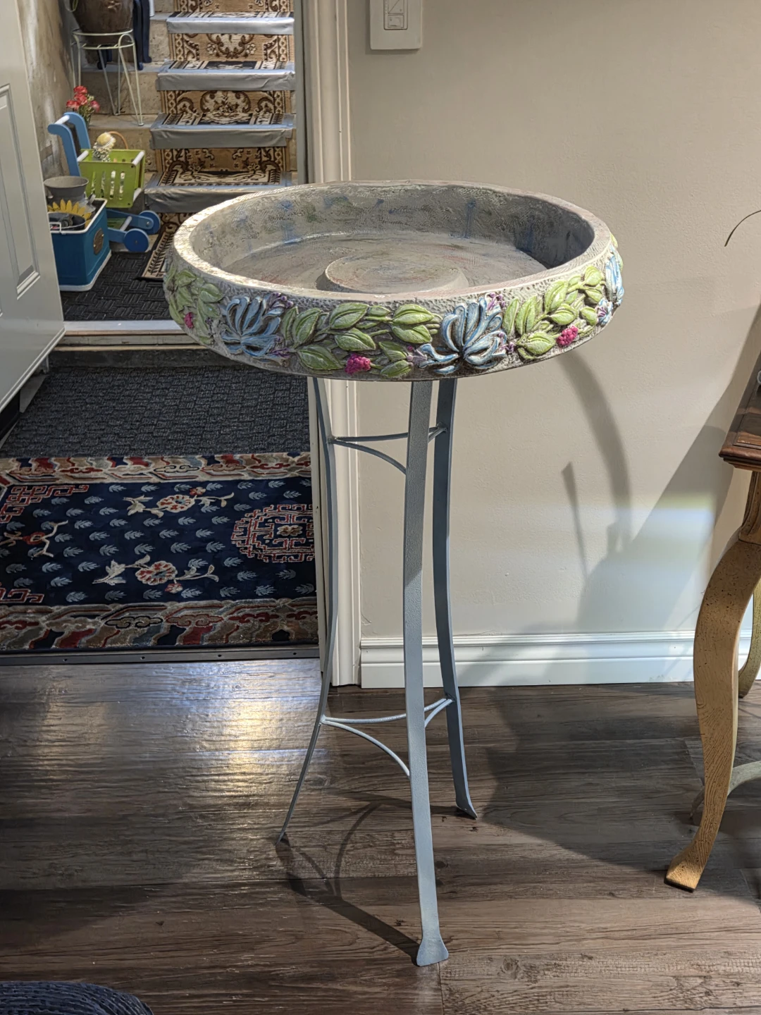 Concrete and steel birdbath. - photo 4