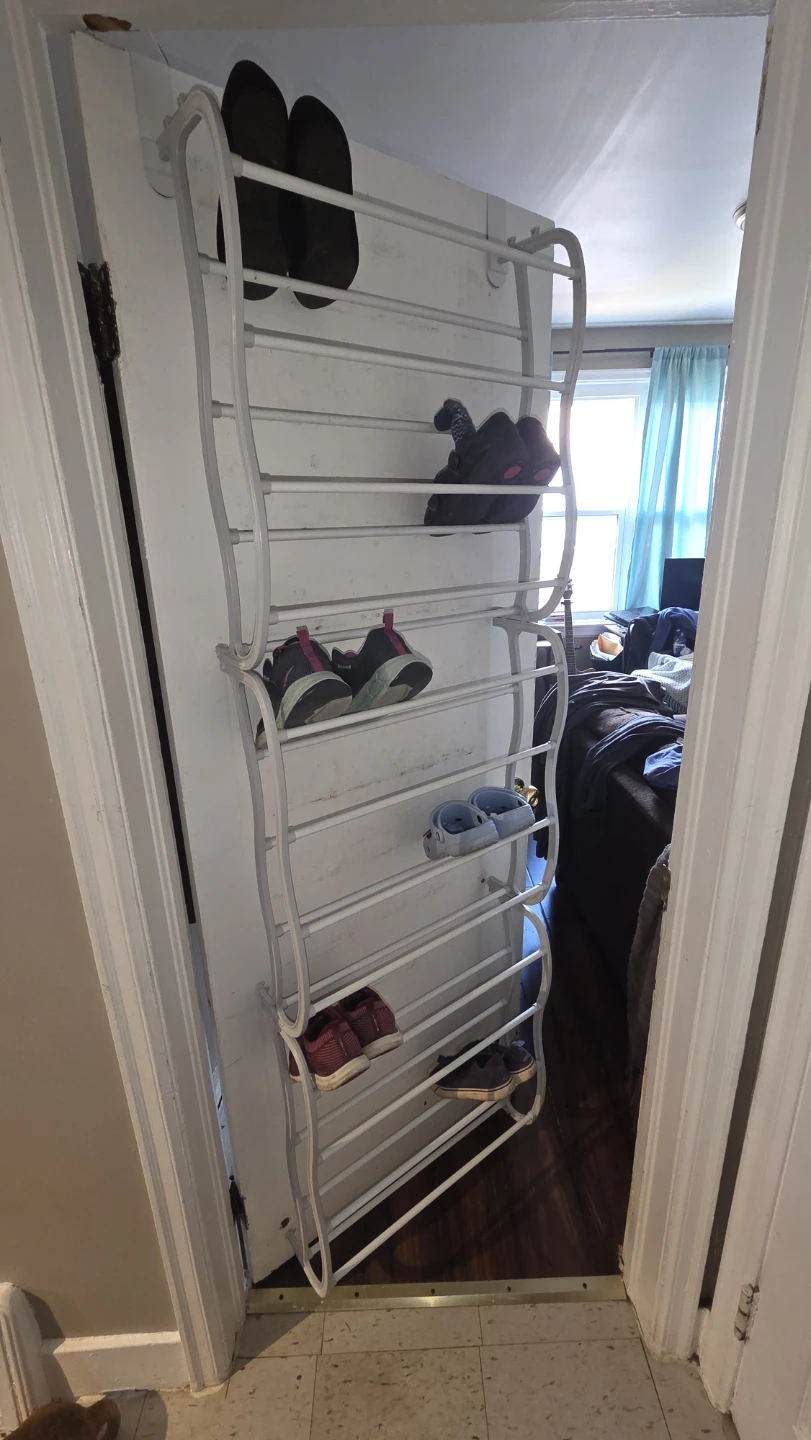 White 6-Tier Over-the-Door Shoe Rack