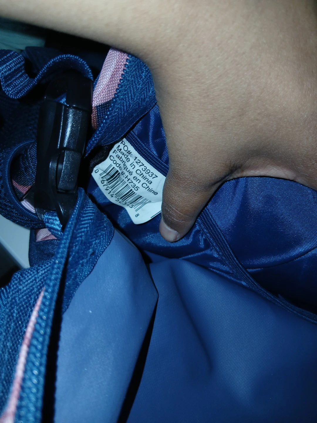 Blue floral backpack with pink accents - photo 4