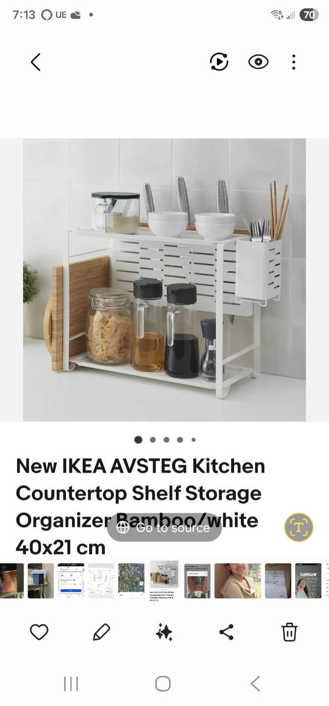 IKEA AVSTEG Kitchen Countertop Shelf Storage Organizer White
