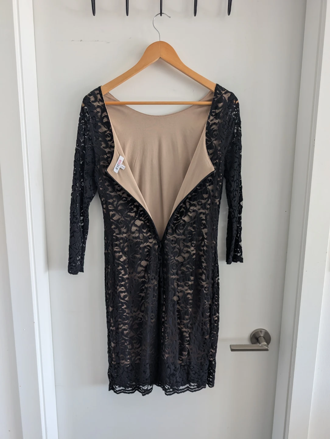 JustFab Black Lace Overlay Bodycon Dress Size M (medium) - photo 4