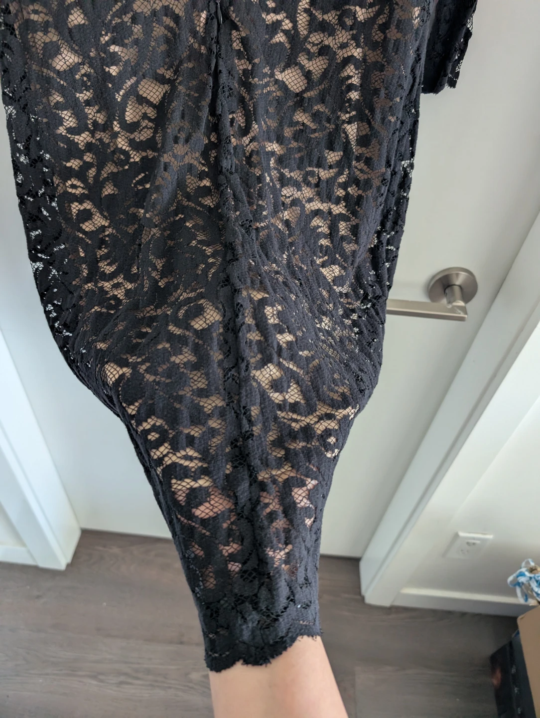 JustFab Black Lace Overlay Bodycon Dress Size M (medium) - photo 5