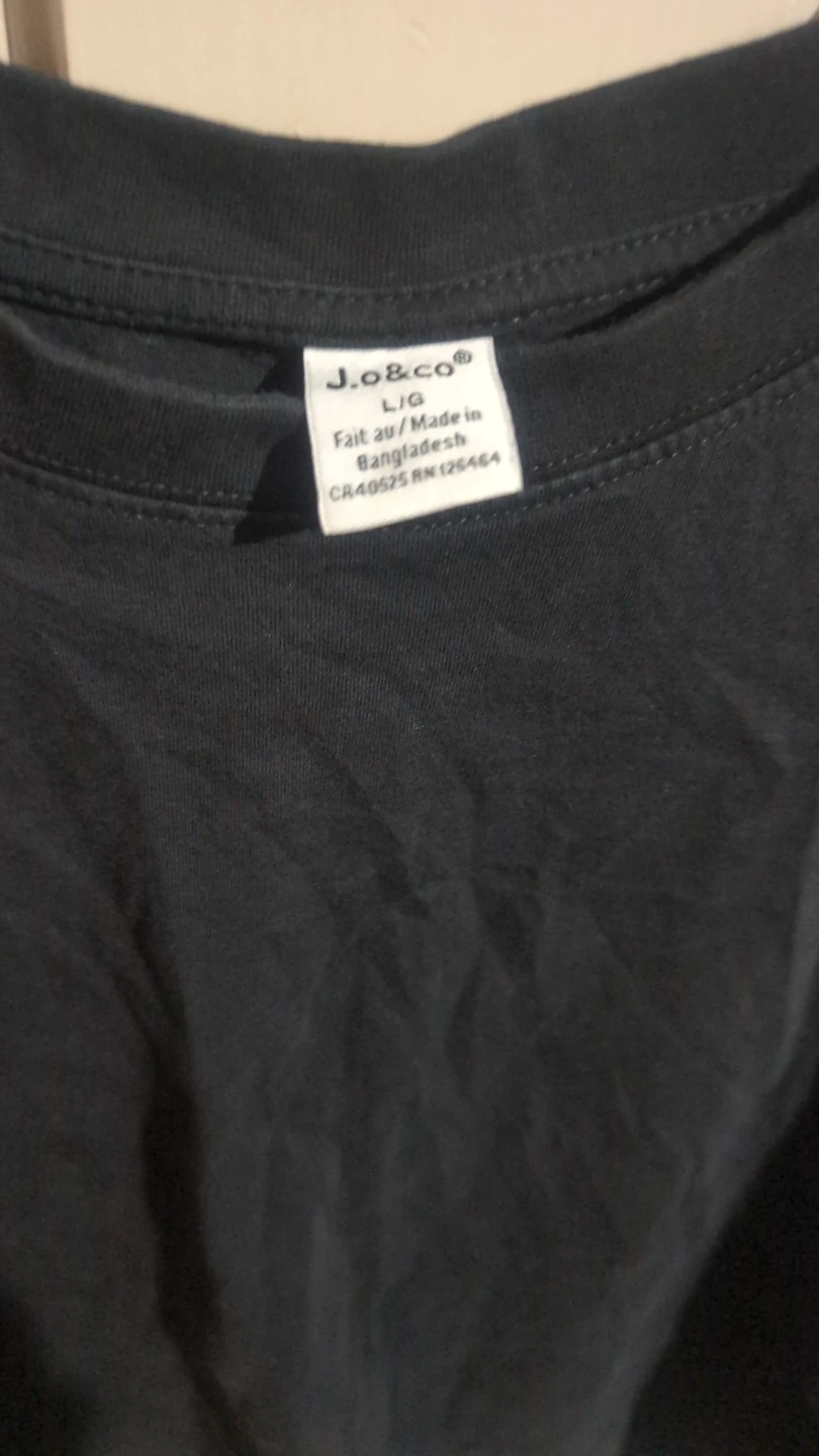 J.O&CO Black Cropped Top T-Shirt - Size L - photo 2