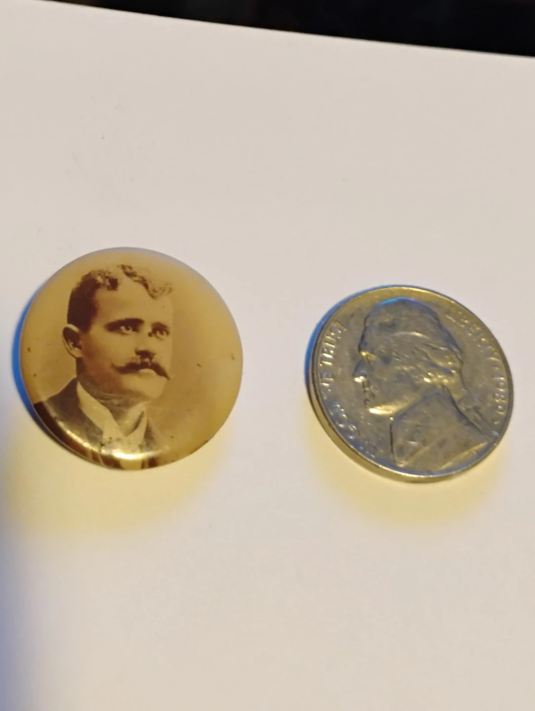 Antique Portrait Pin Button