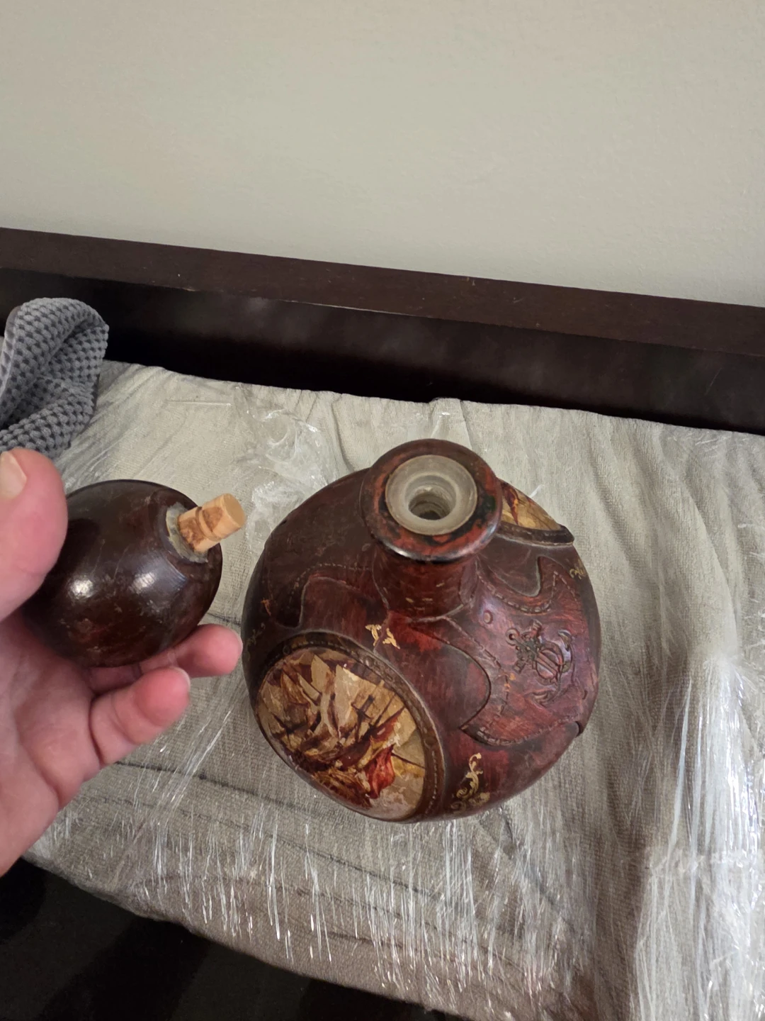 Decorative Ship Decanter with Wooden Stopper - photo 2