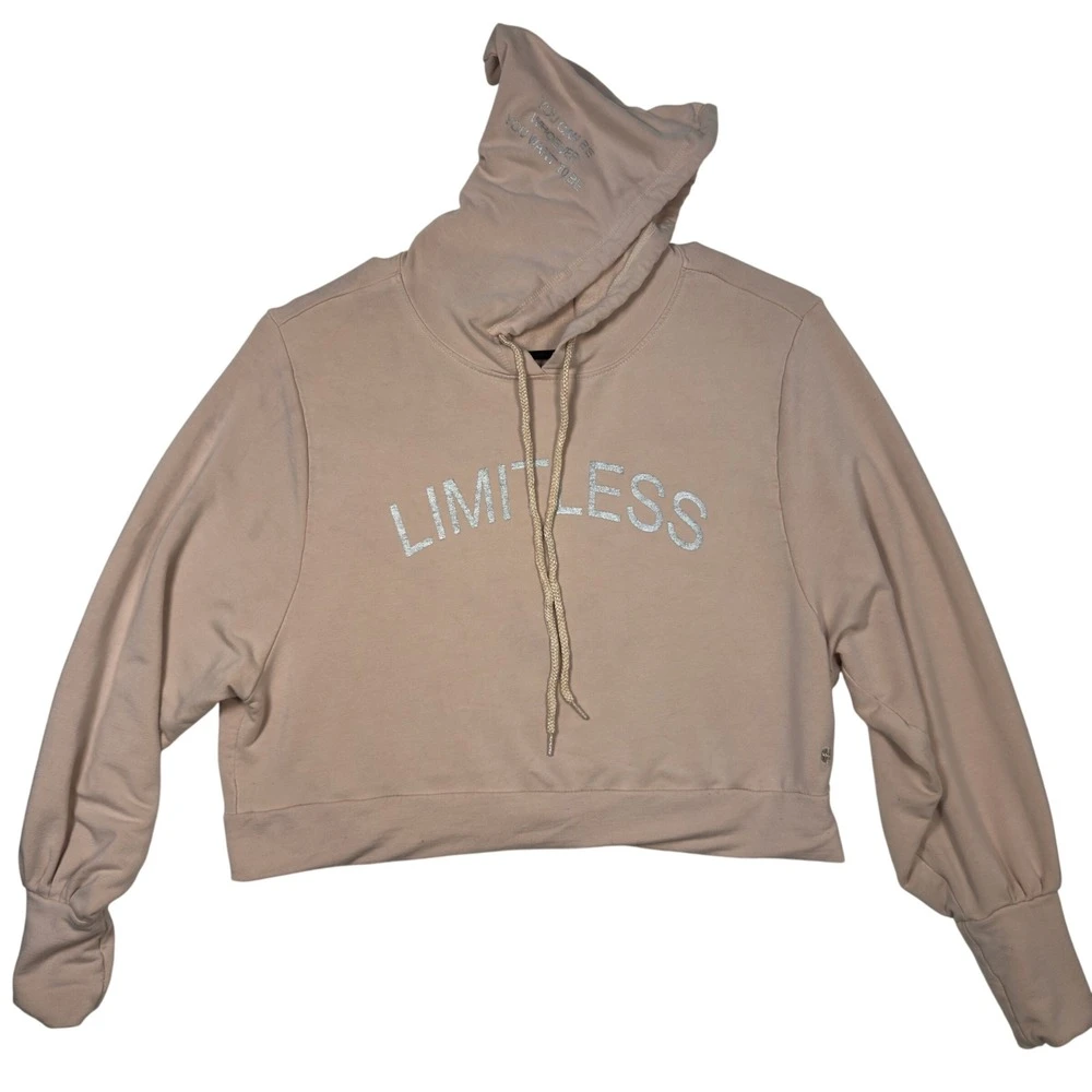 Pink 'Limitless' Cropped Hoodie