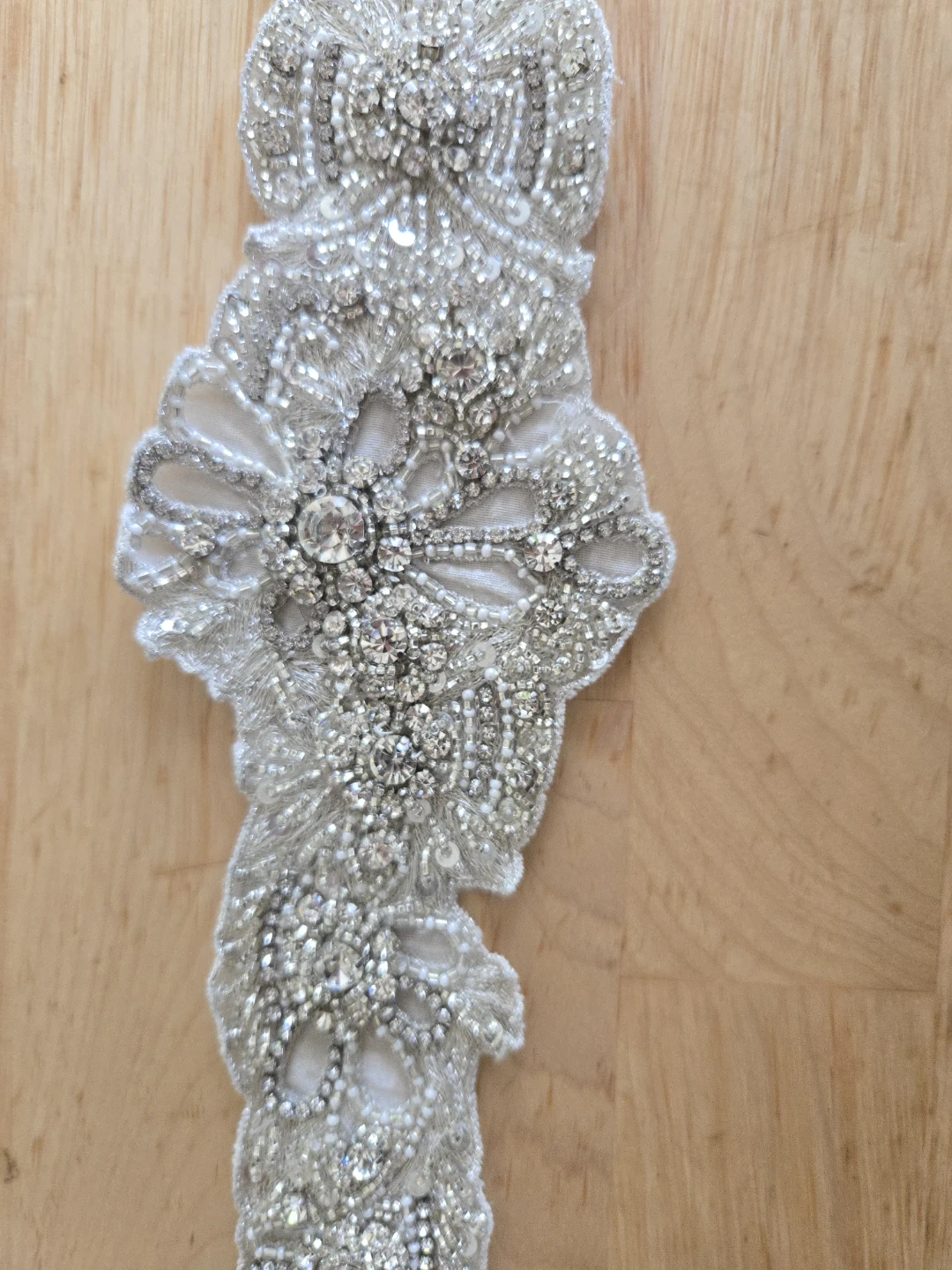 Embellished Bridal Belt Appliqué with Rhinestones - photo 2