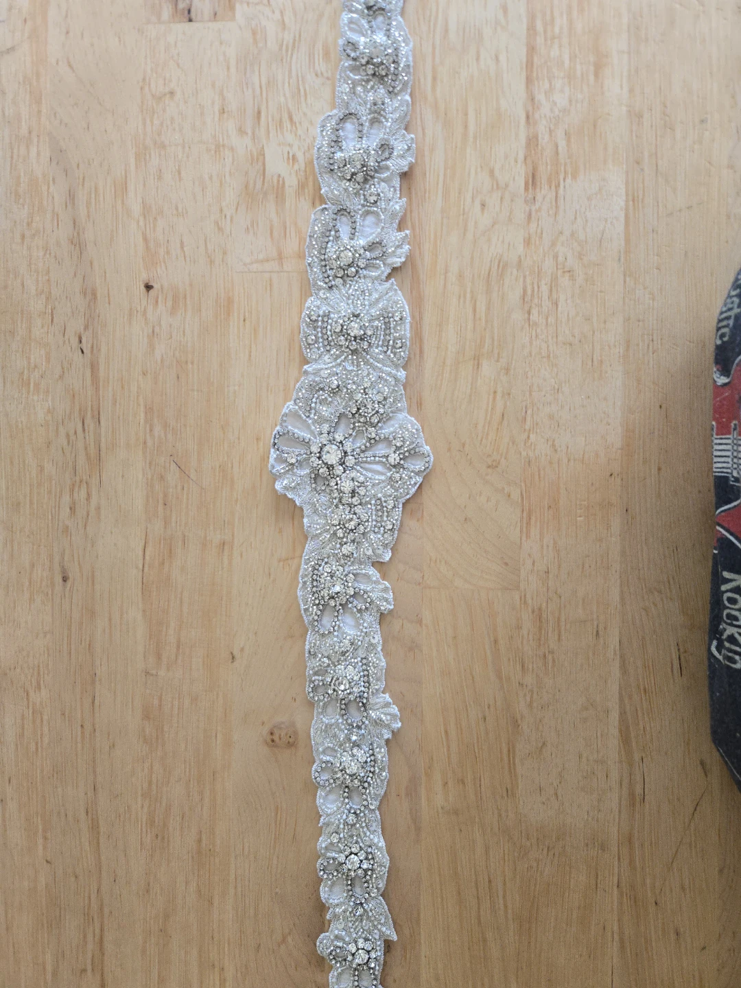 Embellished Bridal Belt Appliqué with Rhinestones - photo 4