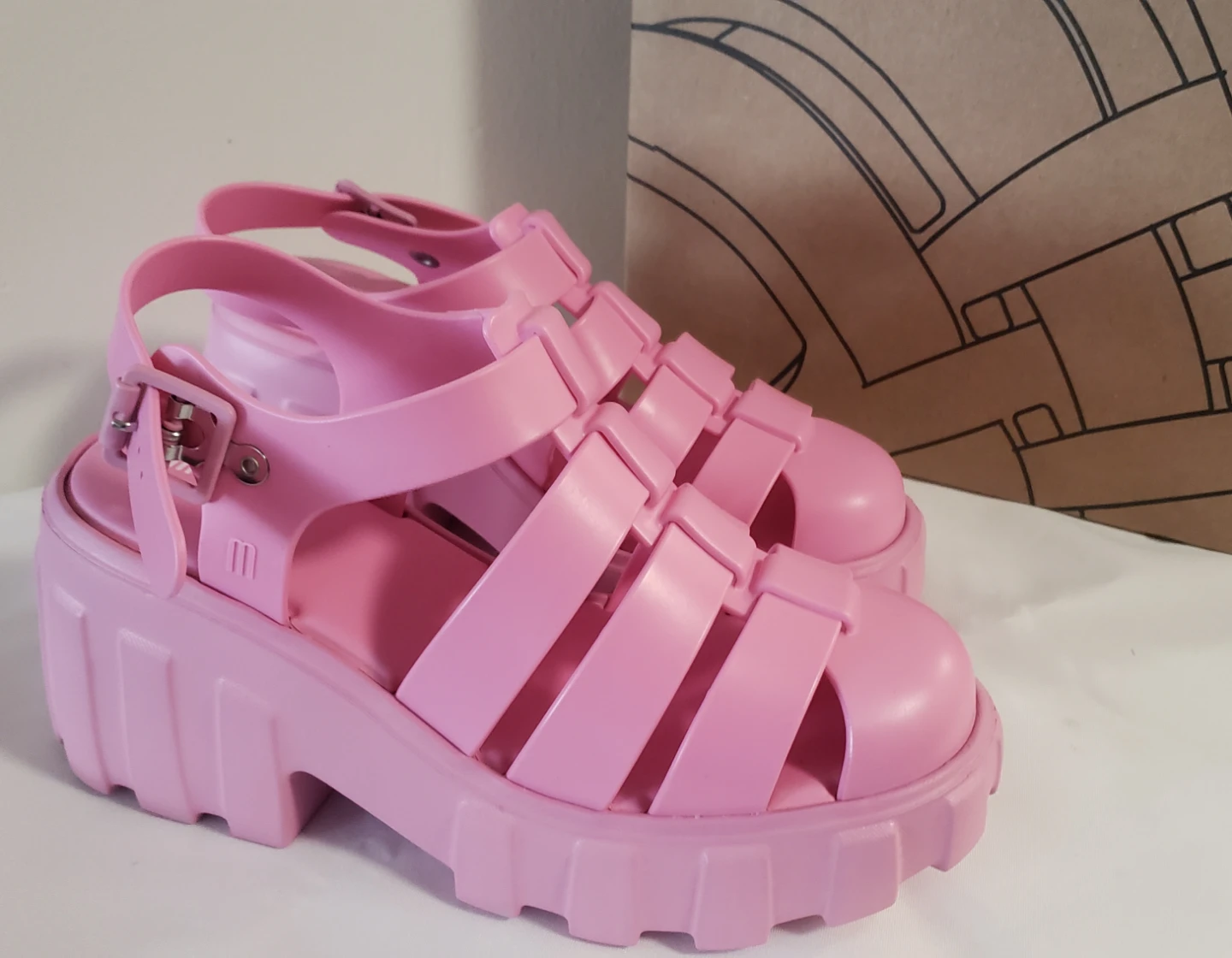 Brand new Mellisa Megan PINK Rose Sandals