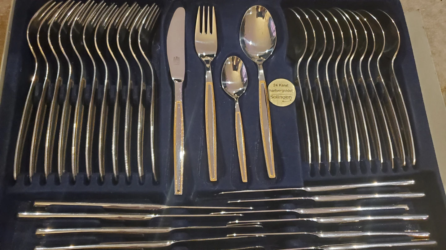 24 Karat Gold Plated Cutlery Set Qualitäts-Bestecke aus Solingen - photo 4