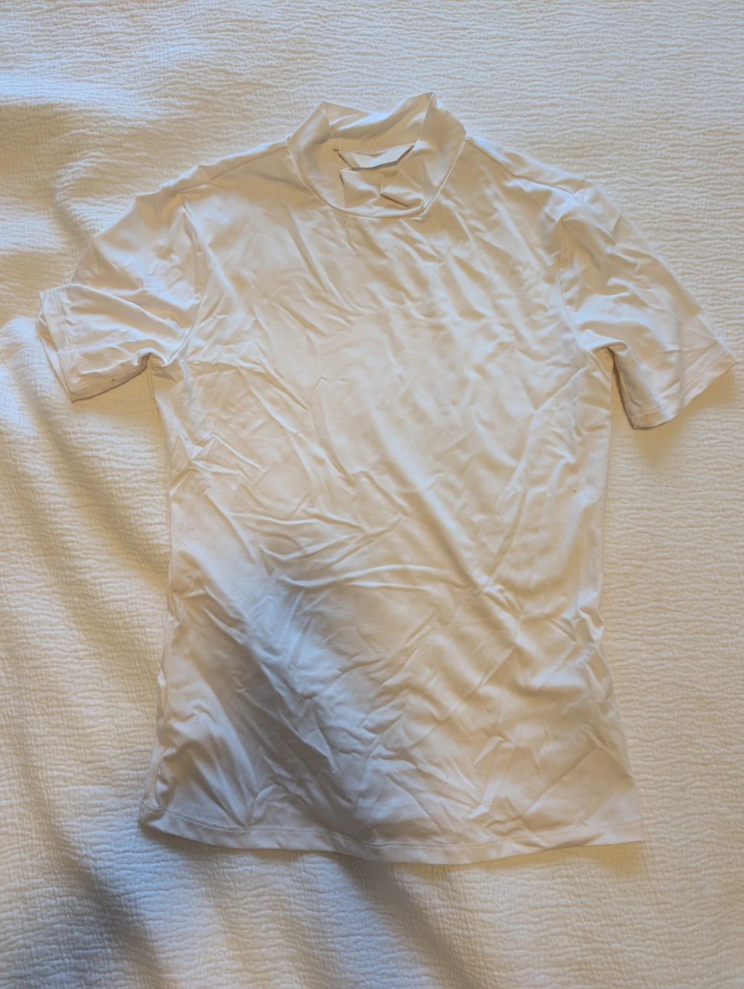 H&M White Mock Neck T-Shirt - photo 2