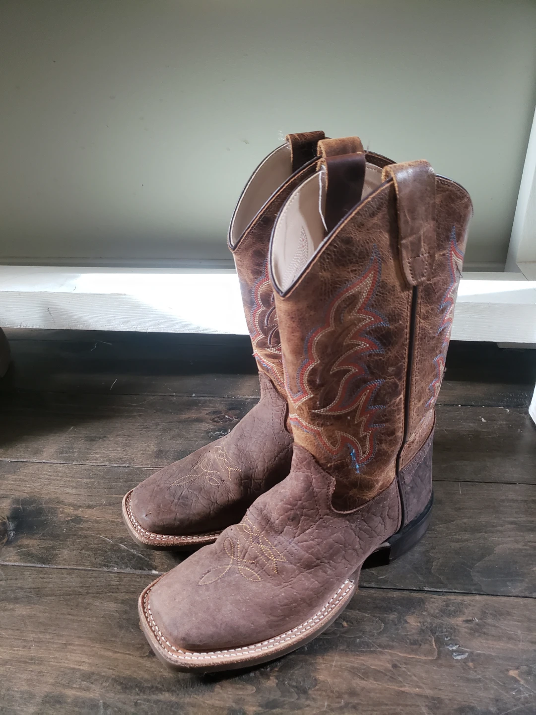 Old West Square Toe Cowboy Boots Size 5.0-D - photo 3