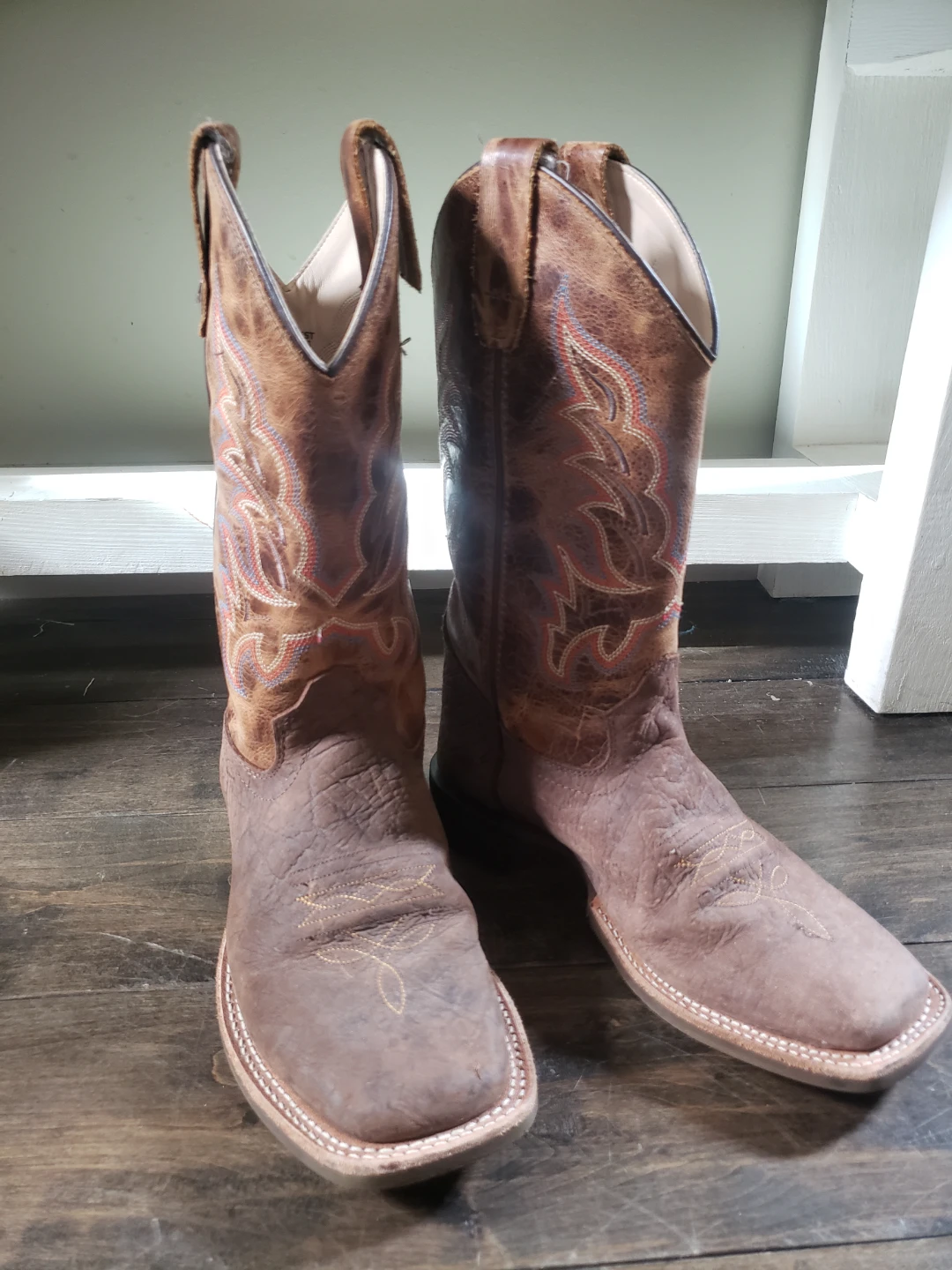 Old West Square Toe Cowboy Boots Size 5.0-D - photo 4