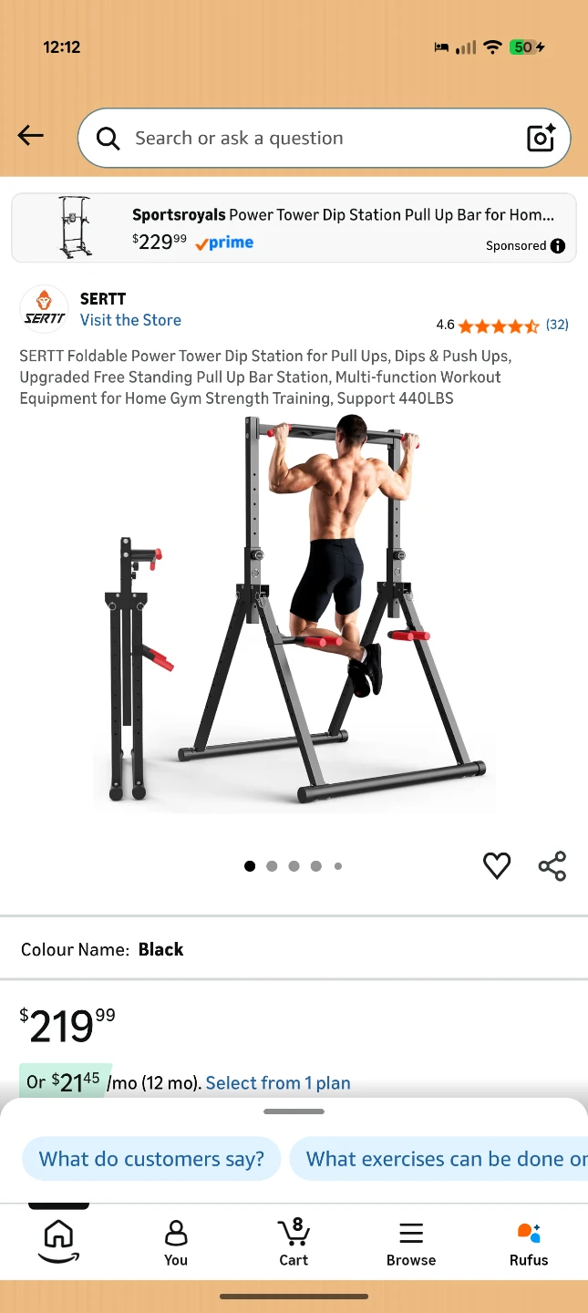 SERTT Power Tower Dip Station Pull Up Bar - photo 3